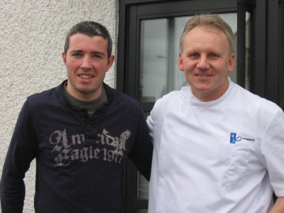 Professional footballer Kevin McNaughton (Cardiff City) and Rainer Wieser